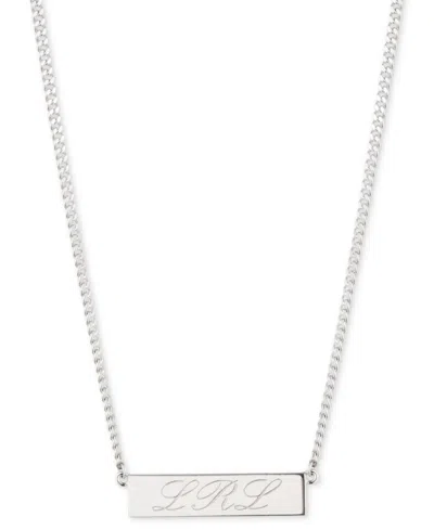 Ralph Lauren Sterling Silver Logo Script Pendant Necklace, 16" + 3" Extender
