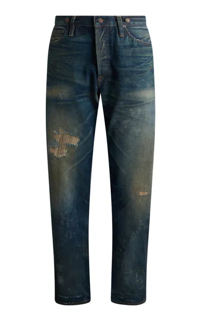 Ralph Lauren Stevie Low-rise Denim Straight-leg Jeans In Blue