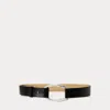 Ralph Lauren Stirrup-buckle Wide Leather Belt In Black