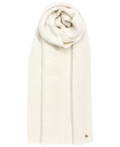 Ralph Lauren Stirrup Cable Merino Scarf In Cream
