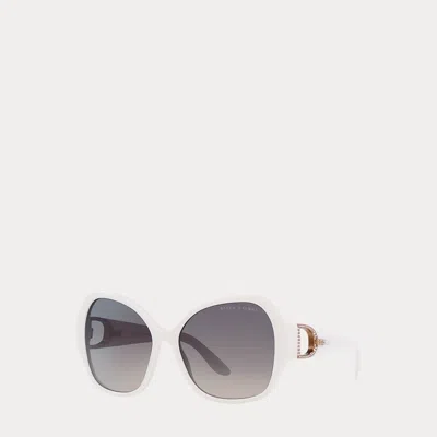 Ralph Lauren Stirrup Pavé Sunglasses In White