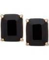 Ralph Lauren Stone Stud Earrings In Black