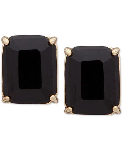 Ralph Lauren Stone Stud Earrings In Black