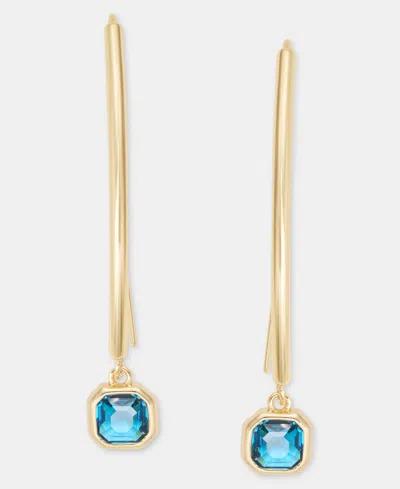 Ralph Lauren Stone Threader Earrings In Blue
