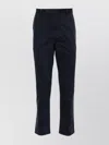 Ralph Lauren Straight Cotton Blend Trousers With Belt Loops In Black