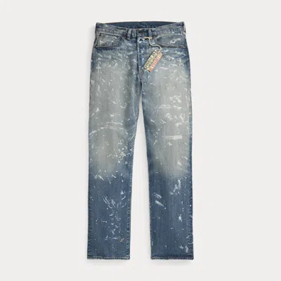 Ralph Lauren Straight Fit Fenimore Distressed Jean In Fenimore Wash In Blue