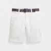 Ralph Lauren Kids' Straight Fit Flex Abrasion Twill Short In White