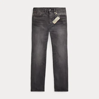 Ralph Lauren Straight Fit Jean In Dusty Black Wash In Gray