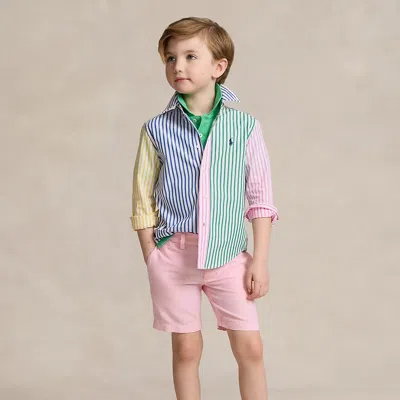 Polo Ralph Lauren Kids' Straight Fit Linen-cotton Short In Pink