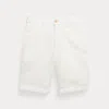 Polo Ralph Lauren Kids' Straight Fit Linen-cotton Short In Deckwash White