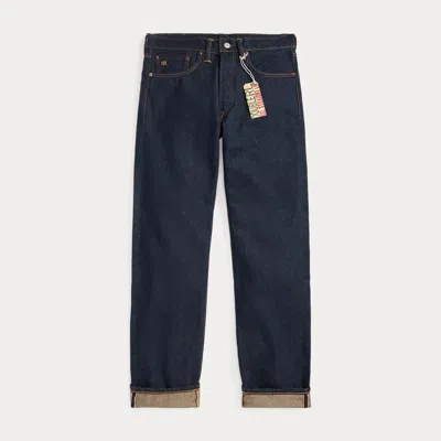 Ralph Lauren Straight Fit Once-washed Selvedge Jean In Once Washed In Blue