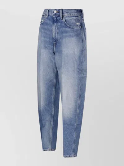 Ralph Lauren Straight Leg Denim Trousers Faded Wash In Blue