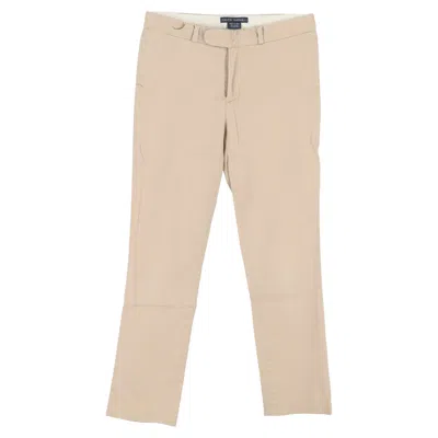 Ralph Lauren Straight-leg Trousers In Beige Cotton In Nude