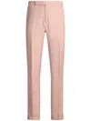 Ralph Lauren Gregory Hand-tailored Silk-linen Trouser In Pink
