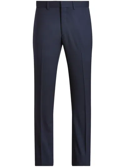 Ralph Lauren Straight-leg Wool Trousers In Blue