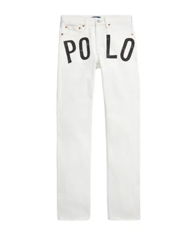 Ralph Lauren Straight Print Trousers In White