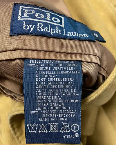 Polo Ralph Lauren Stranding Collar Jacket In Brown Suede In Yellow