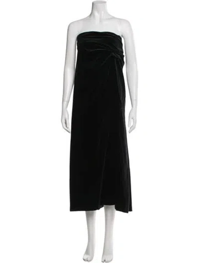 Pre-owned Ralph Lauren Strapless Long Dress In Black