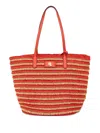Ralph Lauren Straw Shoulder Bag In Orange