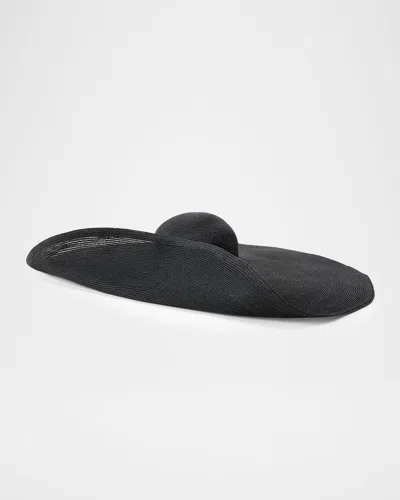 Ralph Lauren Straw Wide Brim Sun Hat In Black