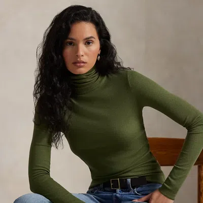 Ralph Lauren Stretch-blend Turtleneck In Green