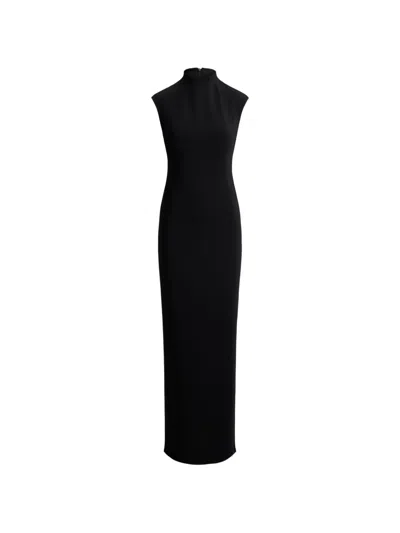 Ralph Lauren Sleeveless High-neck Maxi Dress In Black