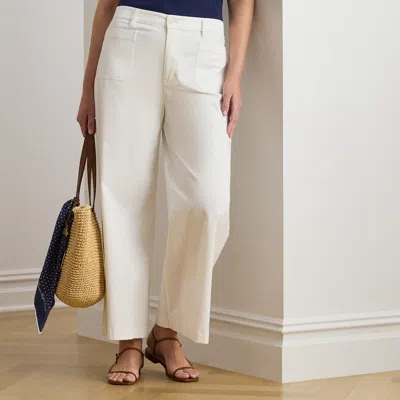 Ralph Lauren Stretch Chino Wide-leg Cropped Pant In White