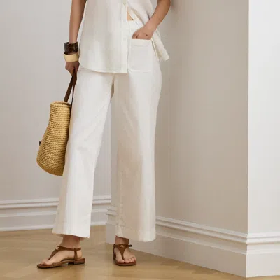 Ralph Lauren Stretch Chino Wide-leg Cropped Pant In White