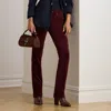 Ralph Lauren Plus Size Stretch Mid-rise Straight Pants In Burgundy