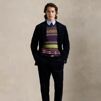 Ralph Lauren Stretch Corduroy Suit Trouser In Blue