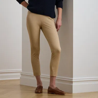 Ralph Lauren Cropped Skinny Pants In Birch Tan
