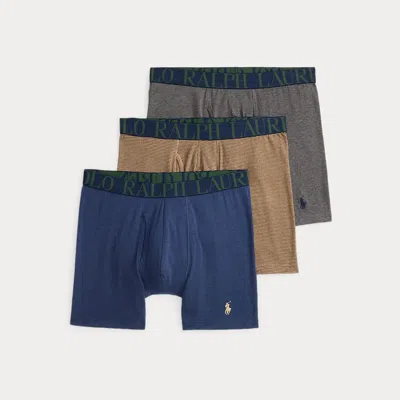 Ralph Lauren Stretch Cotton Boxer Brief 3-pack In Multi