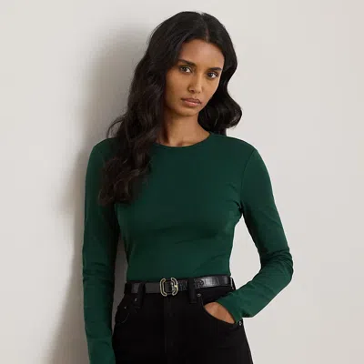 Ralph Lauren Stretch Cotton Long-sleeve Tee In Green