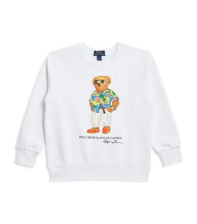 Ralph Lauren Kids' Stretch-cotton Polo Bear Sweatshirt (2-7 Years) In White
