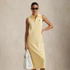 Ralph Lauren Stretch-cotton Sleeveless Polo Dress In Yellow