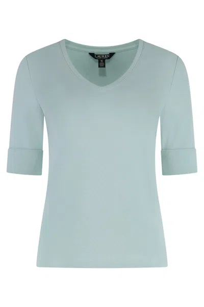 Ralph Lauren Stretch Cotton T-shirt In Blue
