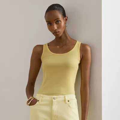 Ralph Lauren Stretch Cotton Tank Top In Lemon Sorbet In Yellow