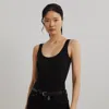 Ralph Lauren Stretch Tank Top In Polo Black