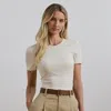 Ralph Lauren Stretch Cotton T-shirt In Mascarpone Cream