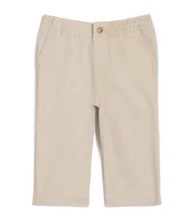 Ralph Lauren Kids' Stretch-cotton Trousers In Beige