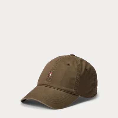 Ralph Lauren Stretch-cotton Twill Ball Cap In Brown