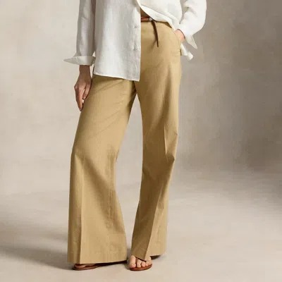 Polo Ralph Lauren Stretch Cotton-linen Beaton Pant In Classic Camel In Brown
