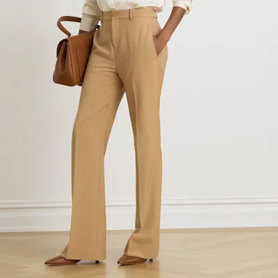 Ralph Lauren Stretch Crepe Straight Pant In Lauren Camel In Brown