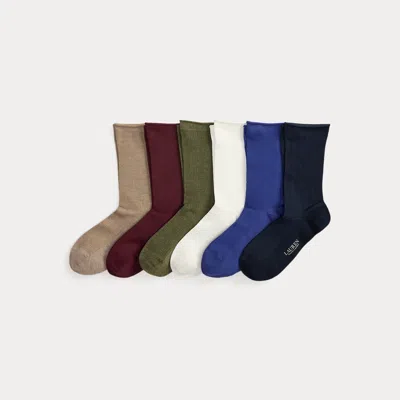 Ralph Lauren Stretch Crew Sock 6-pack In Multi