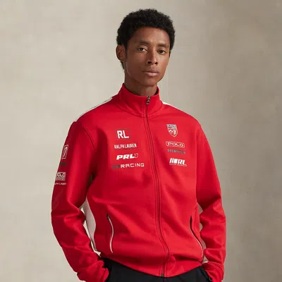 Ralph Lauren Stretch Double-knit Graphic Track Jacket In Red