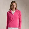 Polo Ralph Lauren Stretch Jersey Quarter-zip Pullover In Bright Pink/white