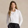 Polo Ralph Lauren Stretch Jersey Quarter-zip Pullover In Ceramic White