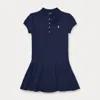 Polo Ralph Lauren Kids' Stretch Mesh Polo Dress In Blue