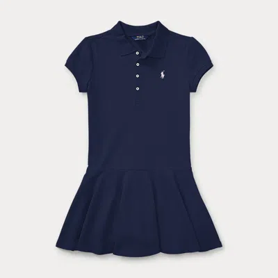 Ralph Lauren Kids' Stretch Mesh Polo Dress In Blue