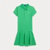 Polo Ralph Lauren Kids' Stretch Mesh Polo Dress In Green